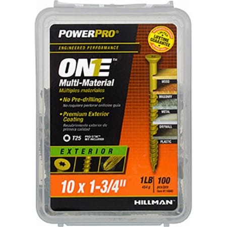 Hillman Hillman Fasteners 240646 10 x 1.75 in. Exterior Flat Head One Screw - Bronze Epoxy; Pack of 106 240646